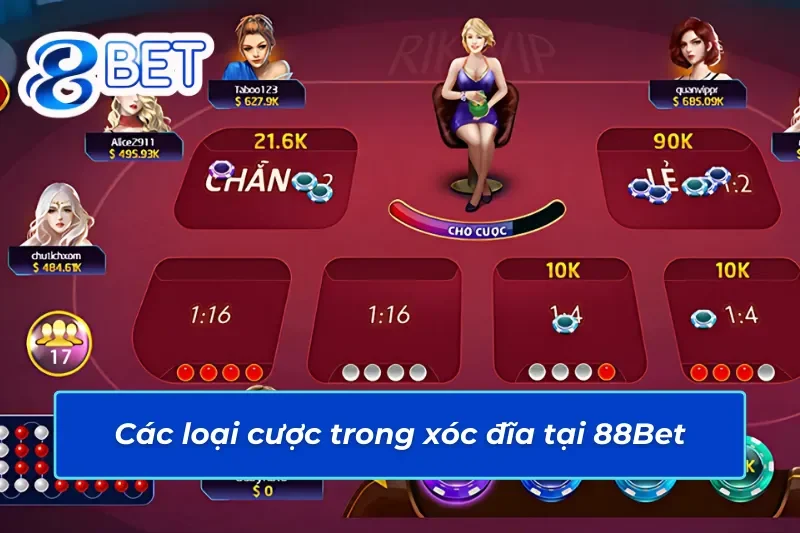Xóc Đĩa Online - Loại Hình Hấp Dẫn Mọi Người Tham Gia Trên 88Bet 5 Các loại cược trong xóc đĩa trực tuyến